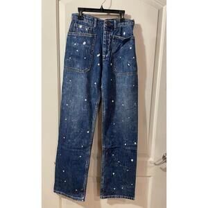Free People x Sandrine Rose Jeans Blue Straight Wide Leg 26